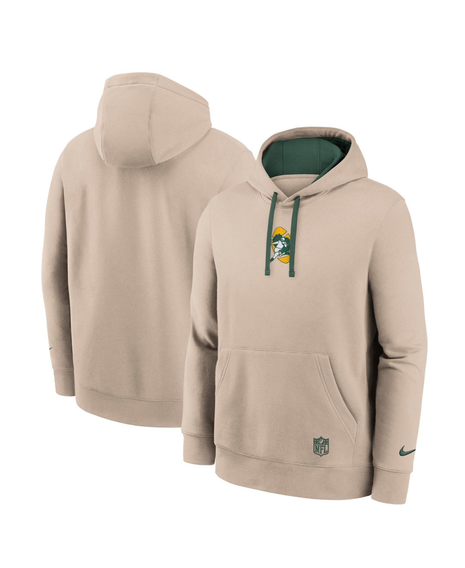 Men's Sand Green Bay Packers Rewind Club Hoodie