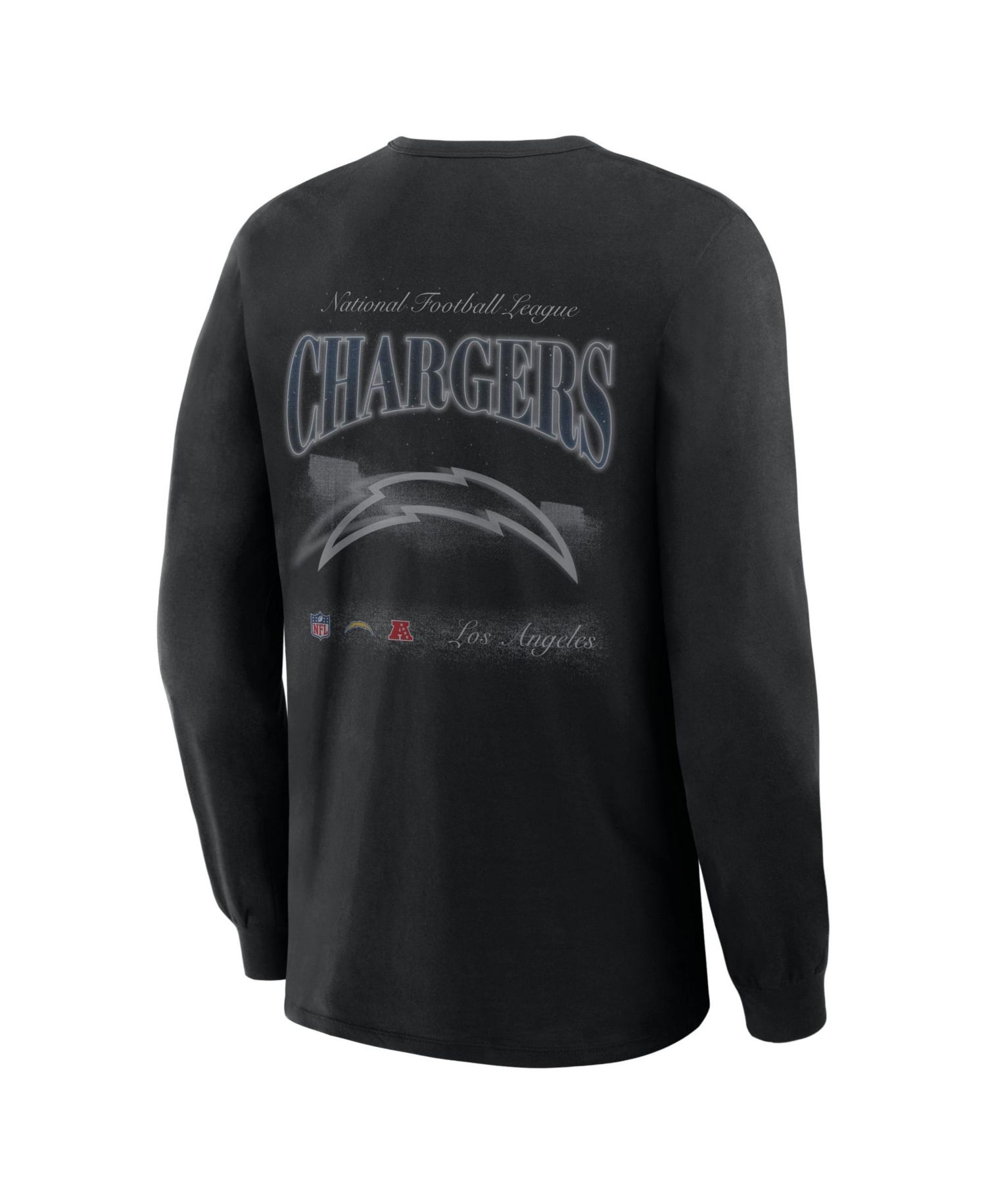 Men's Black Los Angeles Chargers Midnight Falls Long Sleeve T-Shirt