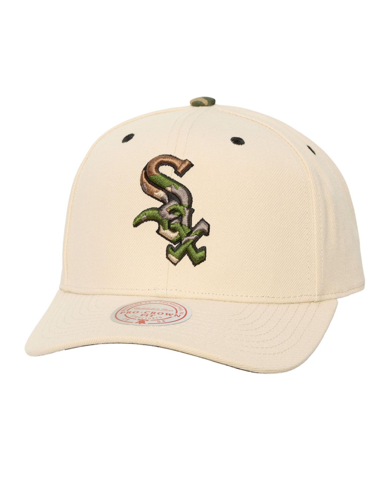 Men's and Women's Cream Chicago White Sox Camo Logo Pro Crown Snapback Hat