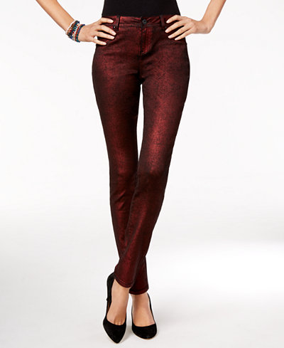 INC International Concepts Metallic Skinny Jeans, Only at Macy's