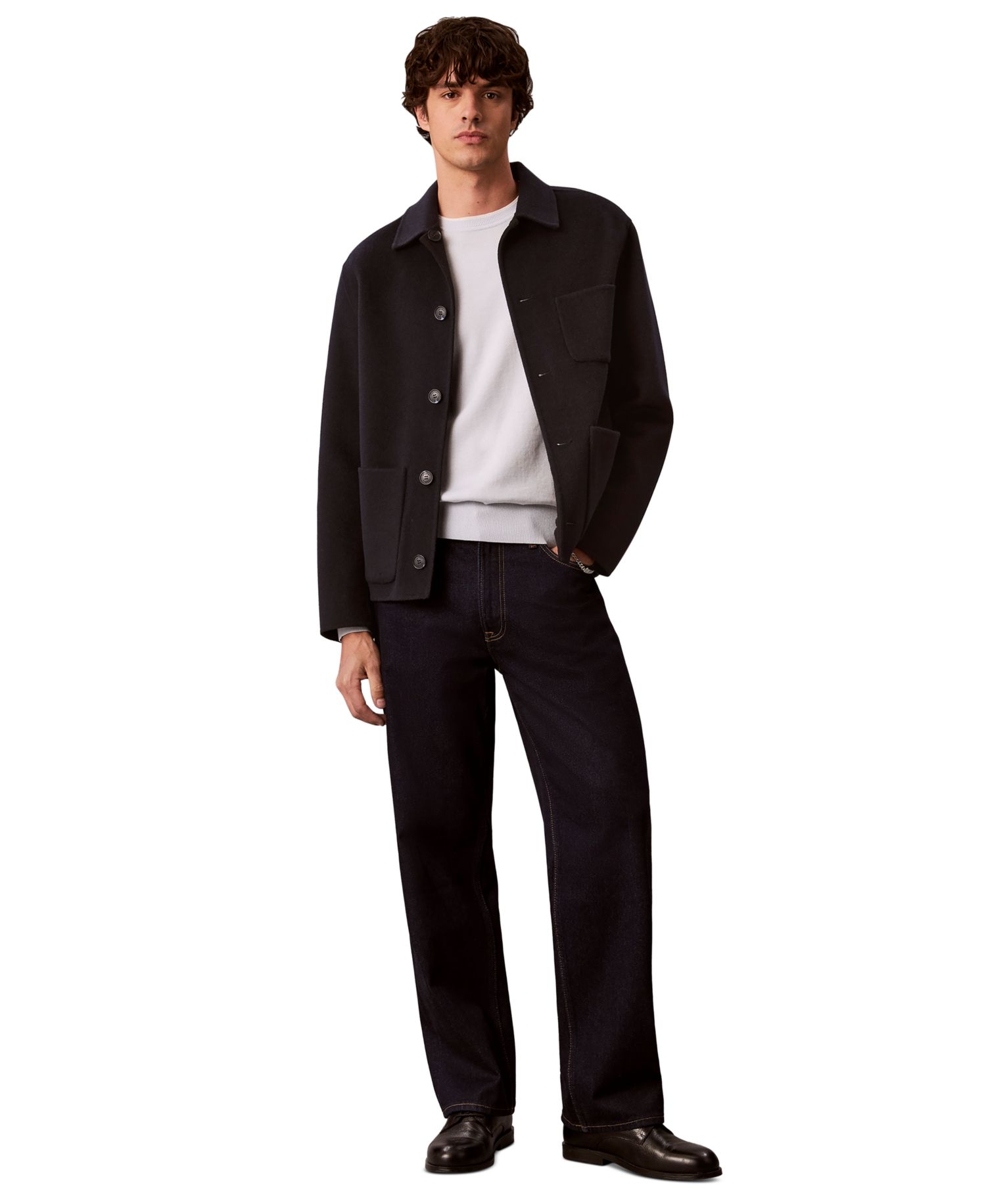 Men's Reversible Wool-Blend Classic-Fit Chore Jacket