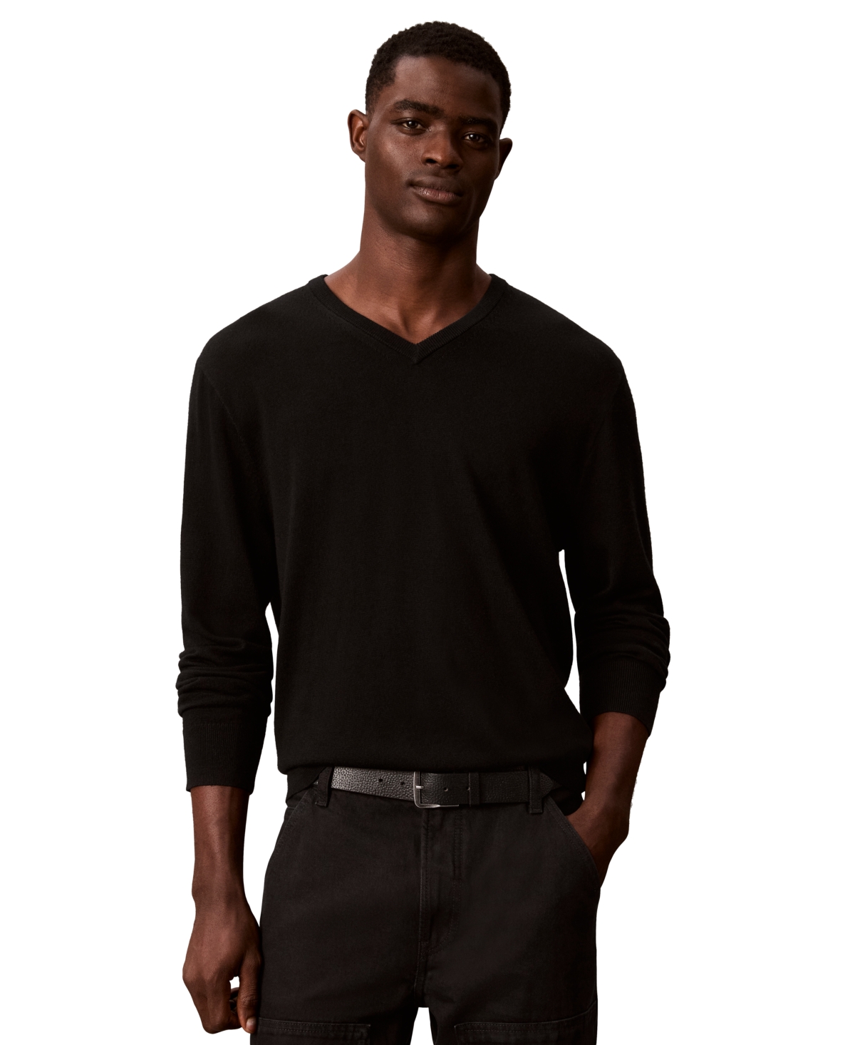 Calvin Klein Men's Merino Wool Classic-Fit V-Neck Sweater