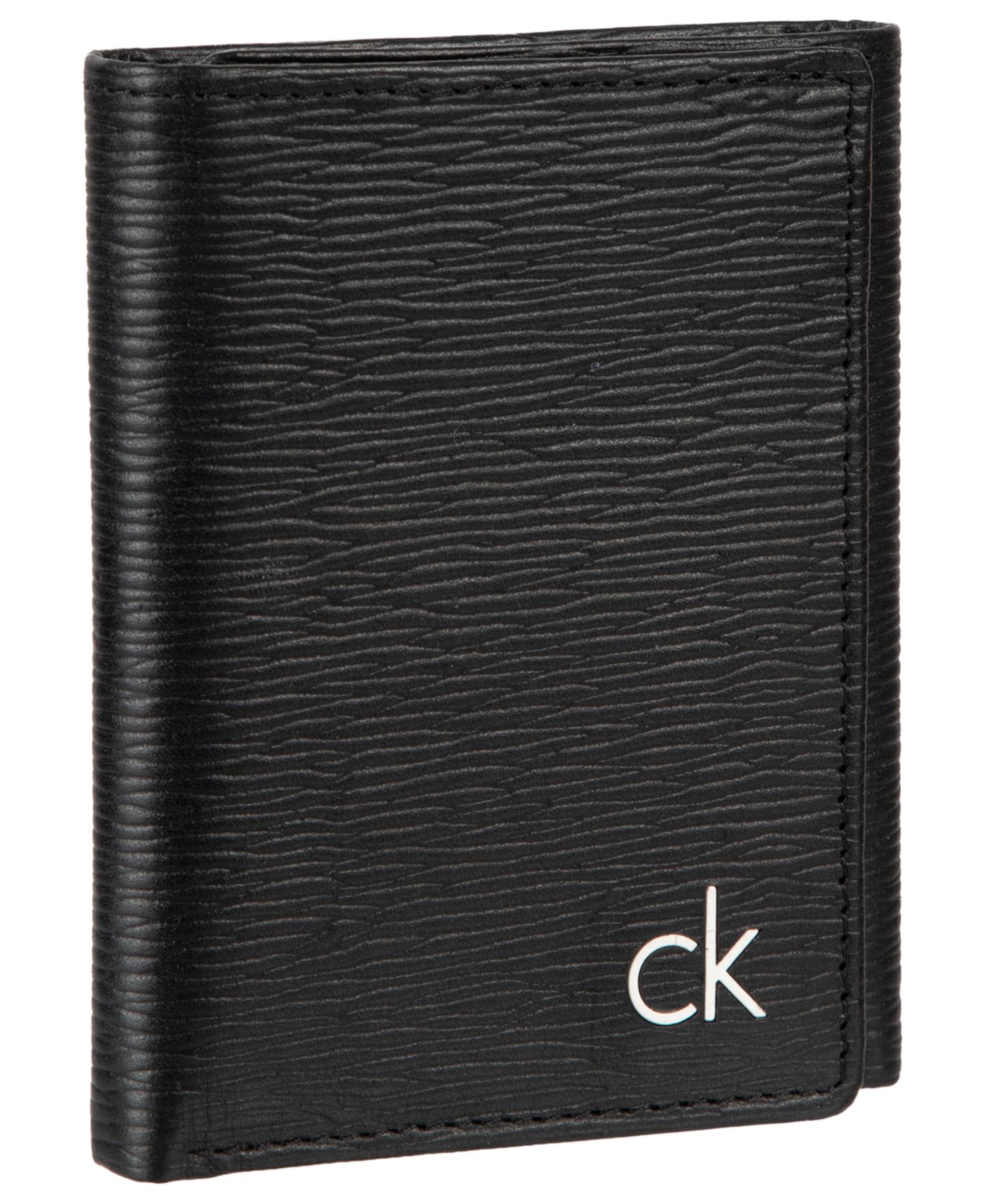 Мужской кожаный кошелёк Calvin Klein тройного сложения, зажим для денег, RFID, 2 предмета — фото 2