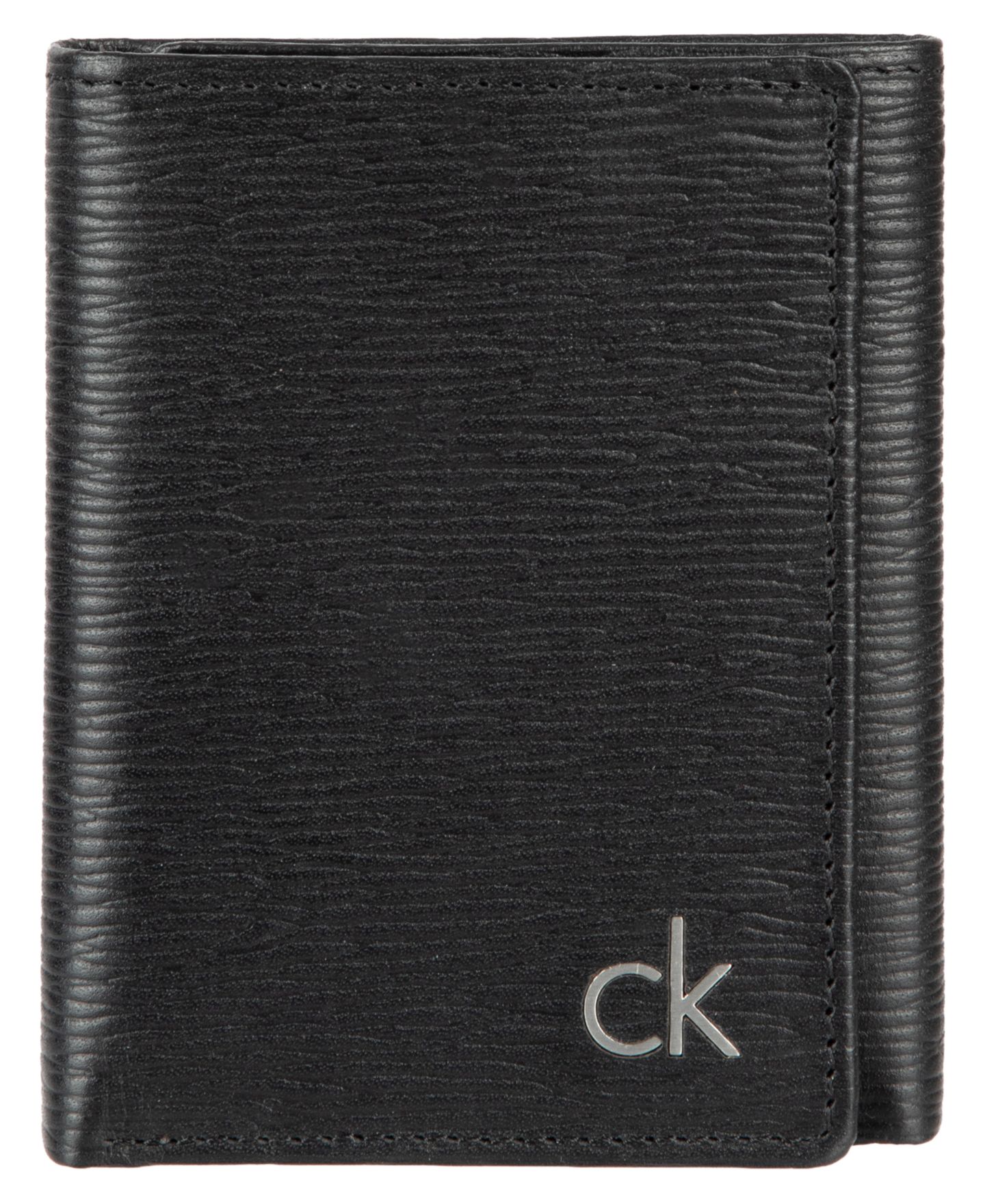 Мужской кожаный кошелёк Calvin Klein тройного сложения, зажим для денег, RFID, 2 предмета — фото 1