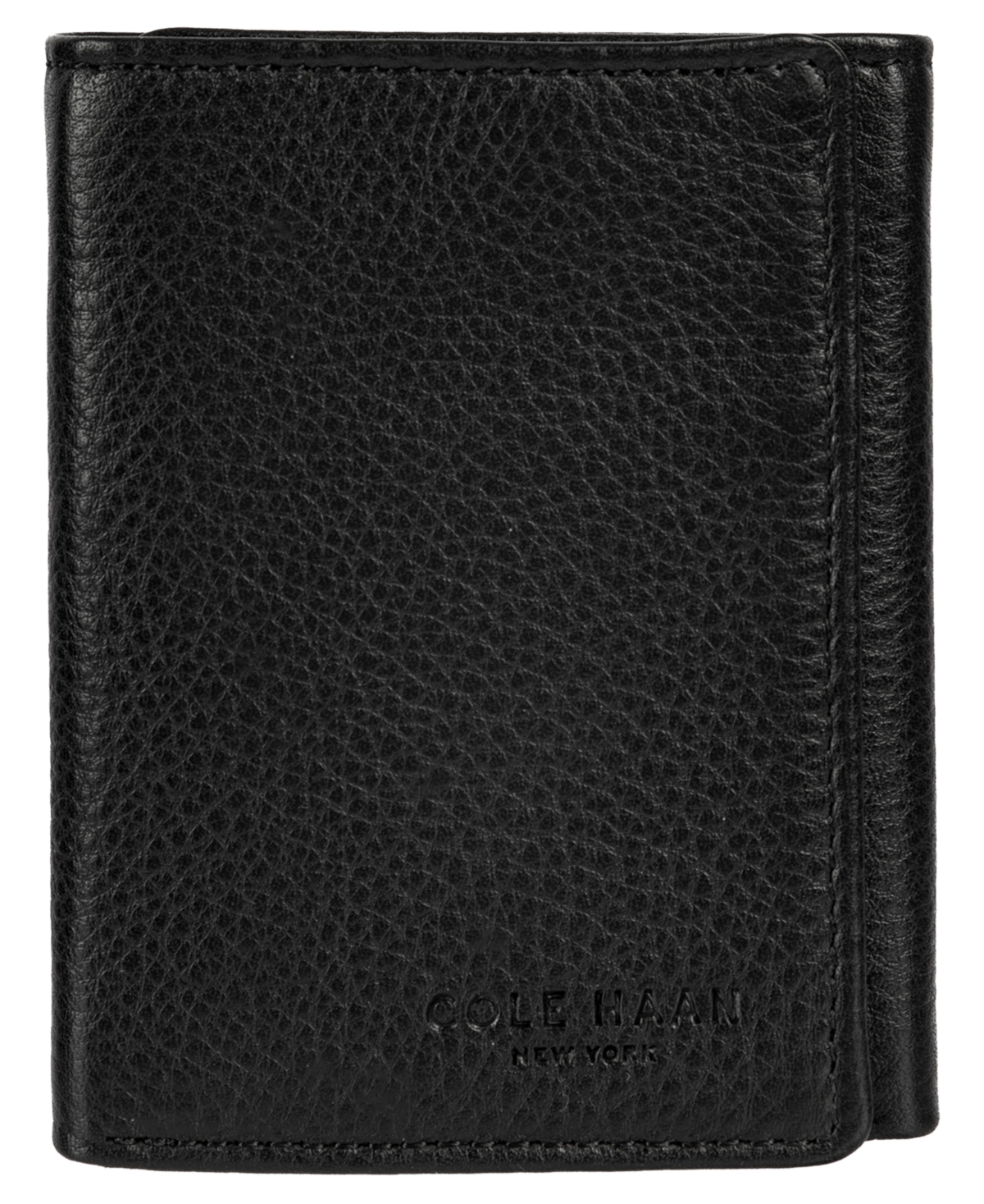 Cole Haan Men's Rfid-Blocking Pebble Leather Trifold Wallet - Black