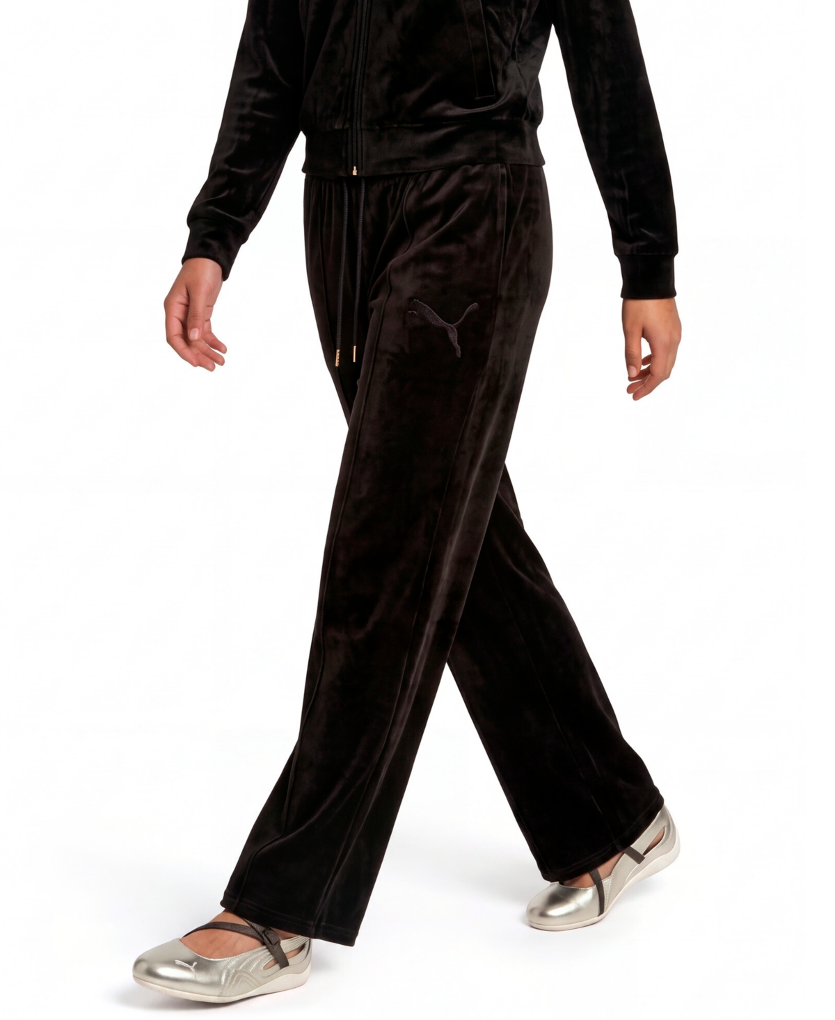 Puma Women's Ess Elevated Comfort Velour Straight-Leg Pants