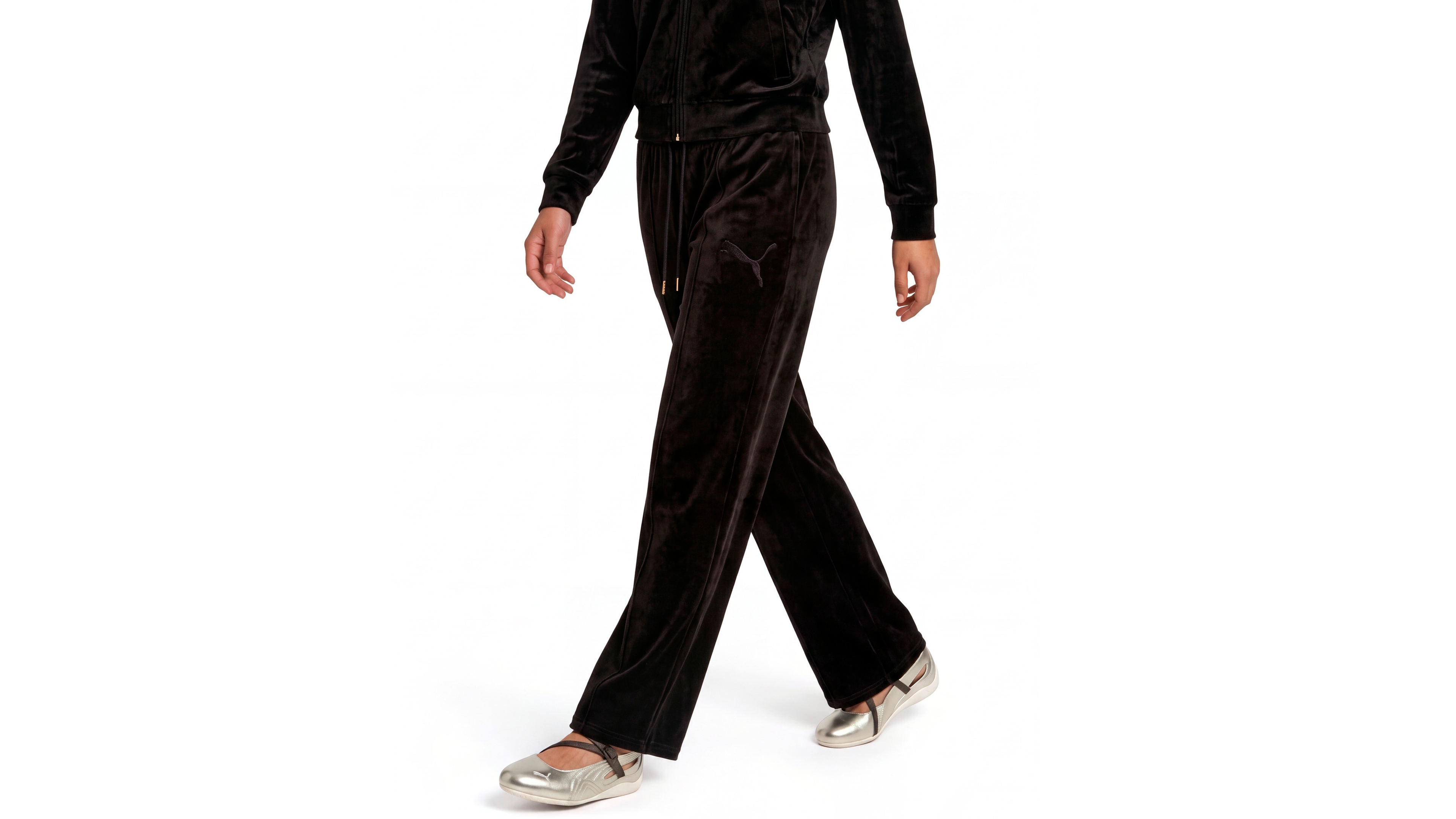 Puma Women's Ess Elevated Comfort Velour Straight-Leg Pants