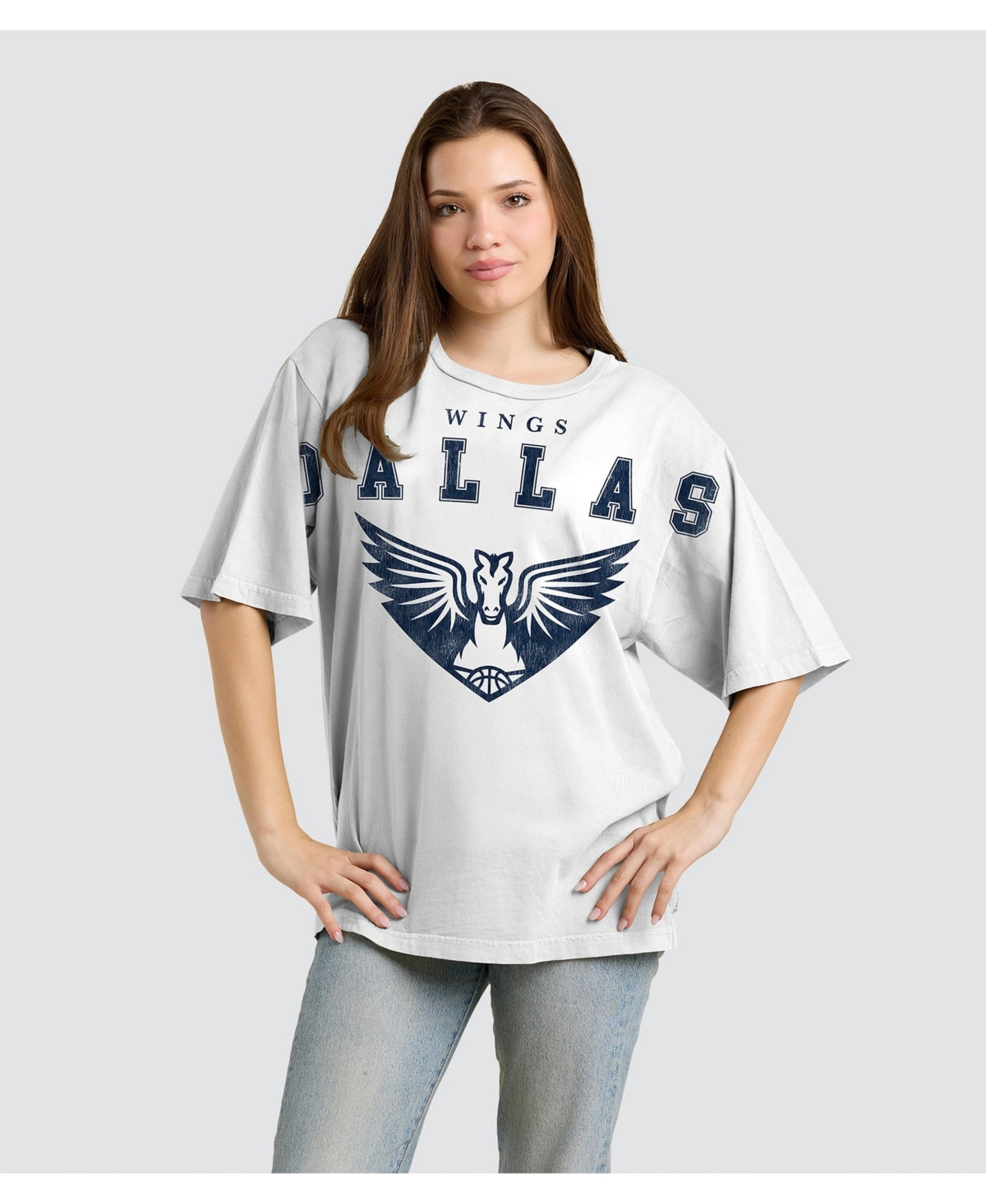 Fanatics Women's White Dallas Wings Spirit Relaxed Jersey T-Shirt - White