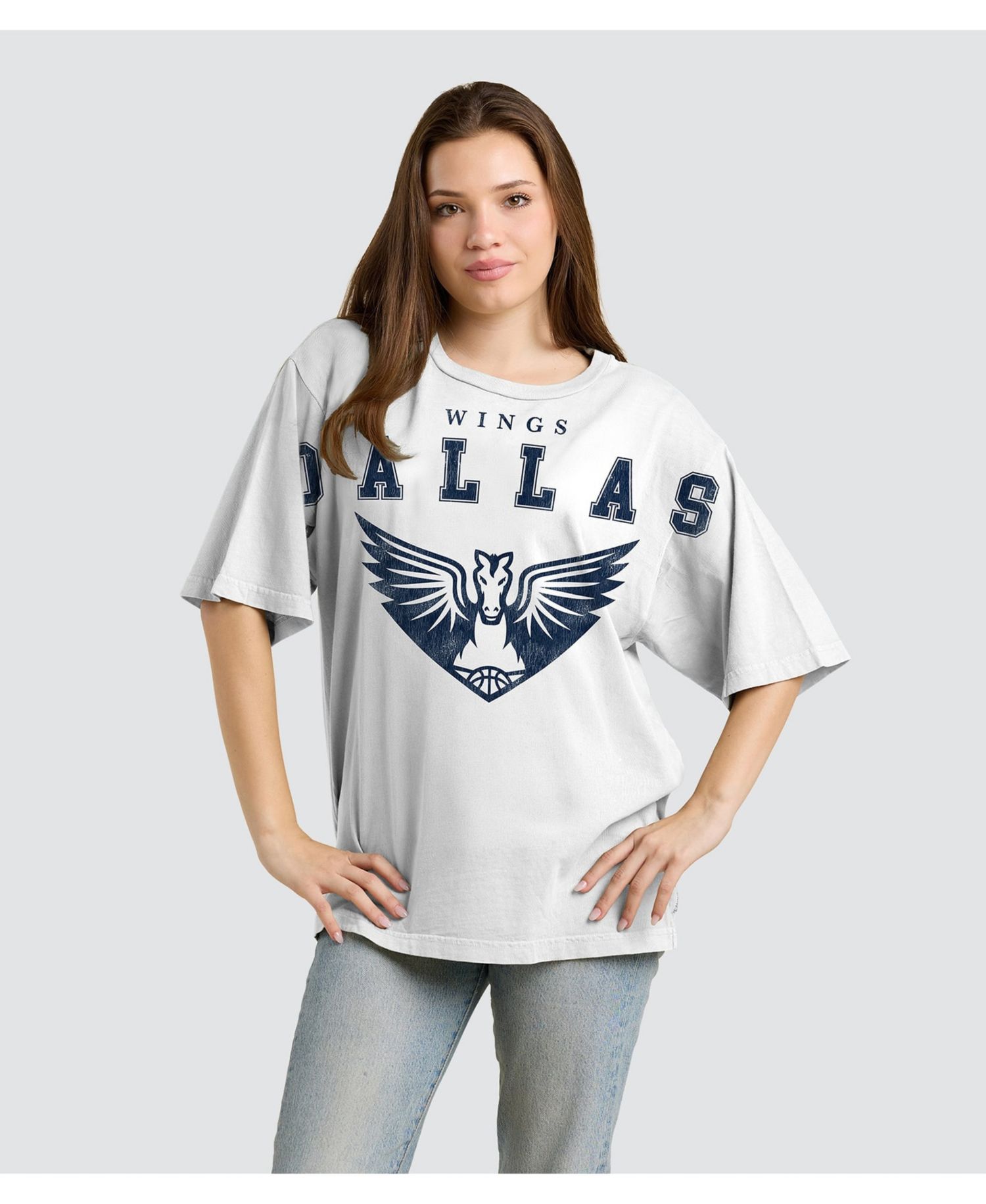 Women's White Dallas Wings Spirit Relaxed Jersey T-Shirt