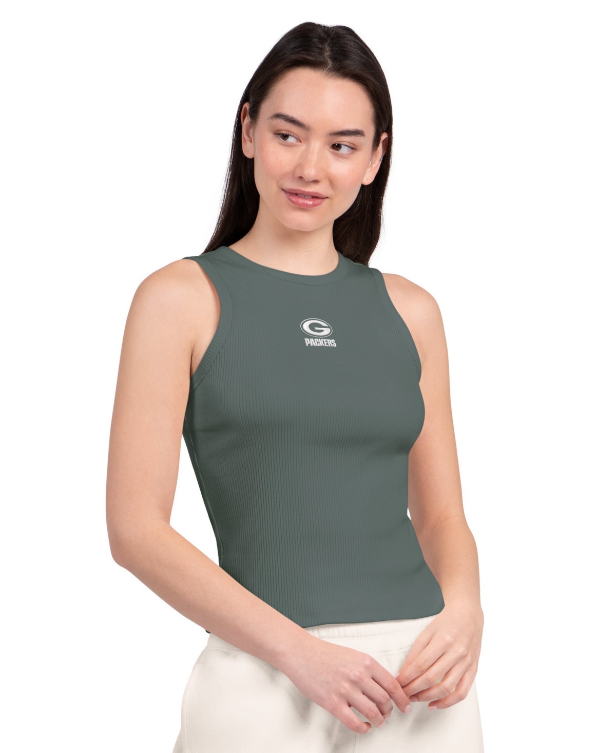 Starter Women's Green Bay Packers Athleisure Cropped Tank Top - Green