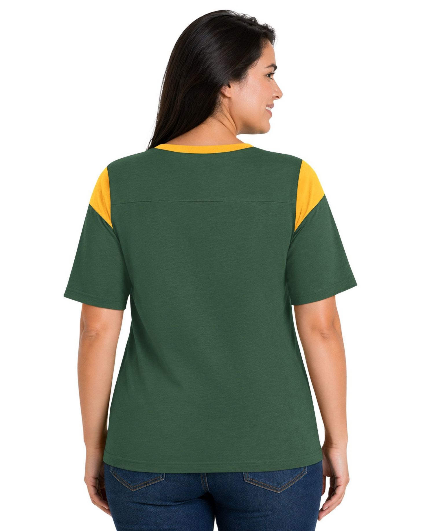 Women's Green Bay Packers Plus Size Linebacker Slub T-Shirt