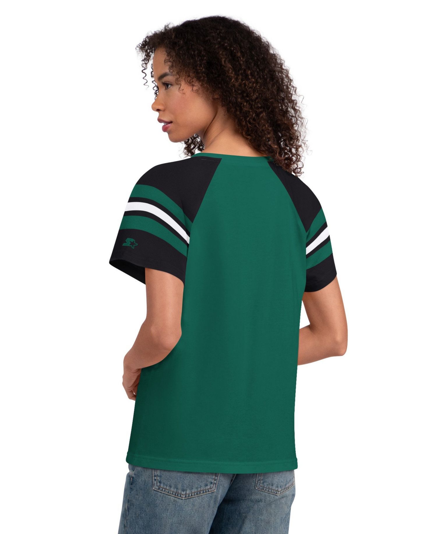 Women's Green New York Jets Game On Notch Neck Raglan T-Shirt
