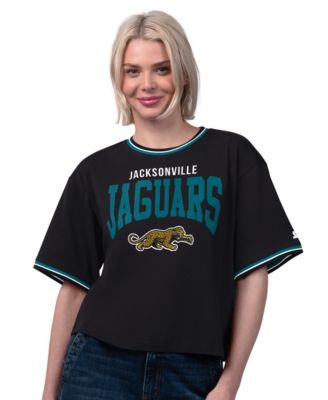 Women's  Black Jacksonville Jaguars Vintage Ace Cropped T-Shirt