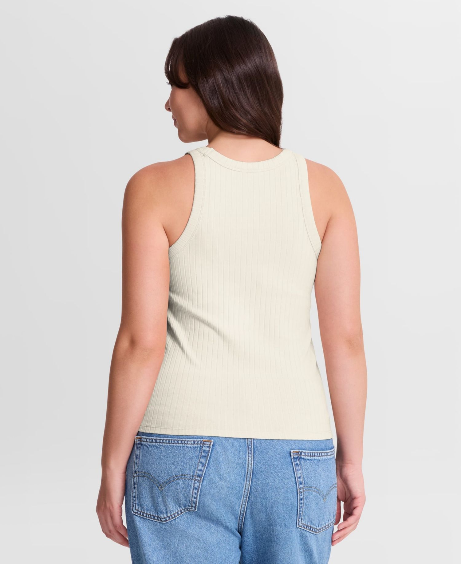 Women's Cream Jacksonville Jaguars Star Play Tri-Blend Ribbed Tank Top