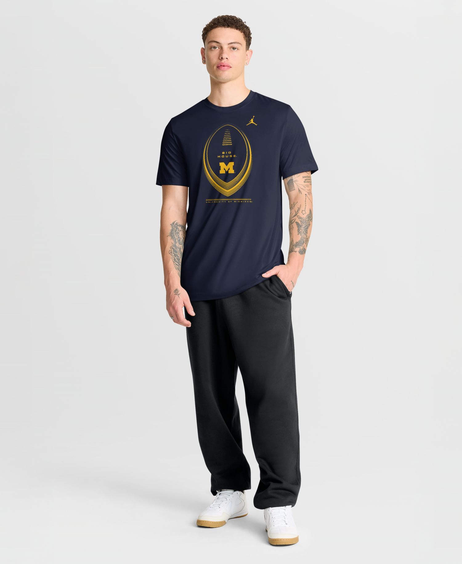 Men's Navy Michigan Wolverines Primetime Legend Football Icon Dri-FIT T-Shirt