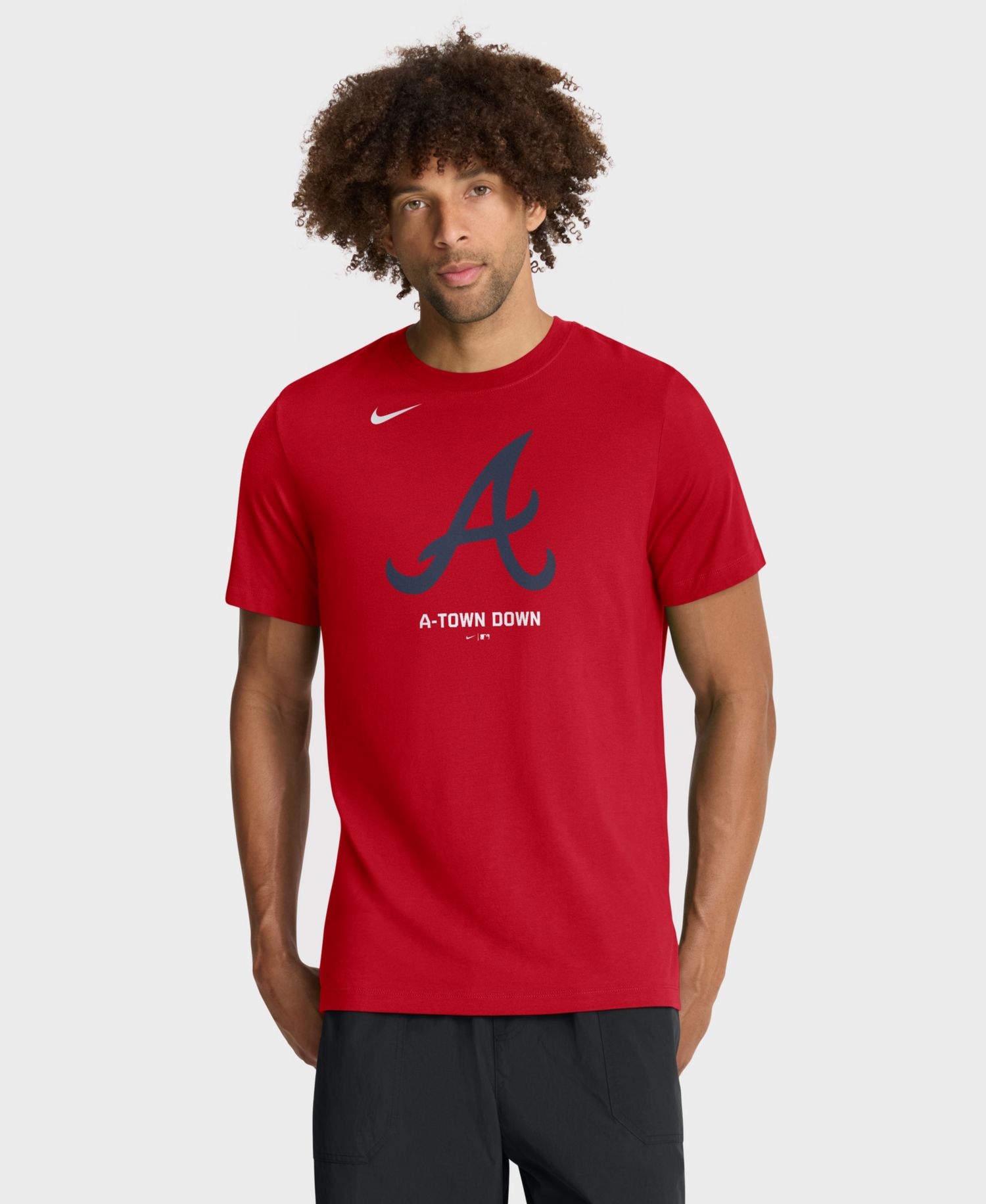 Men's Red Atlanta Braves Tri-Blend Logo T-Shirt