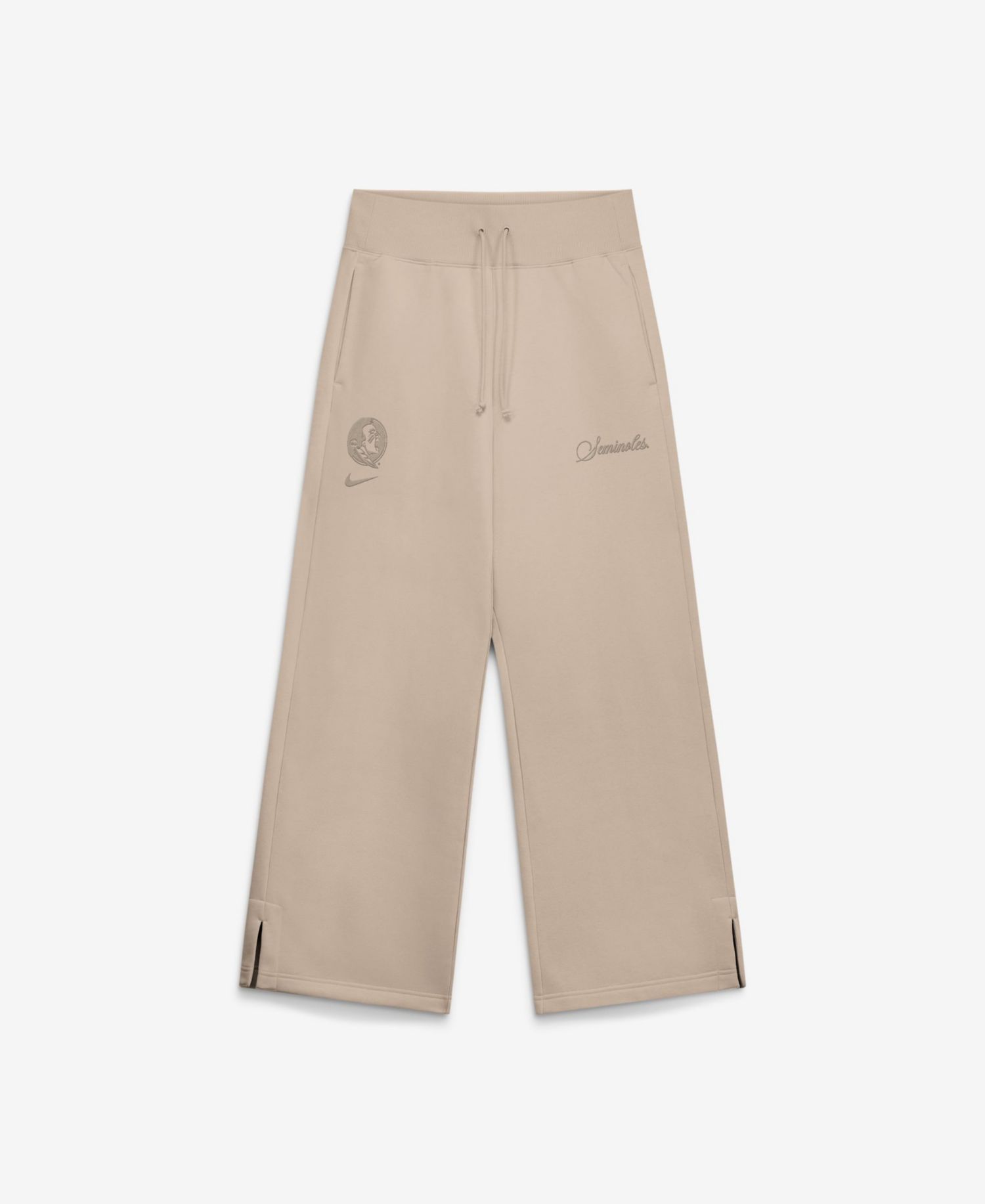 Women's Tan Florida State Seminoles Neutral Stance Collection Phoenix Fleece Wide-Leg Sweatpants
