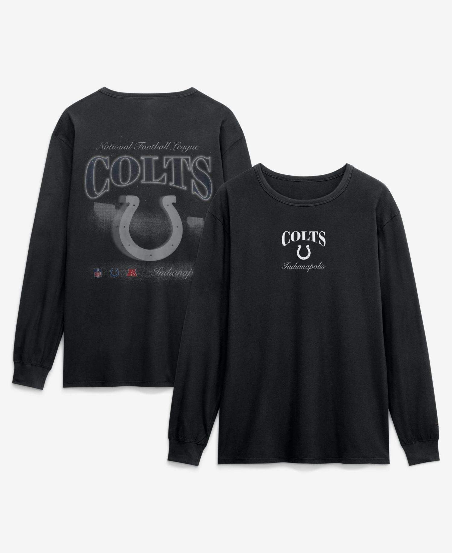 Men's Black Indianapolis Colts Midnight Falls Long Sleeve T-Shirt