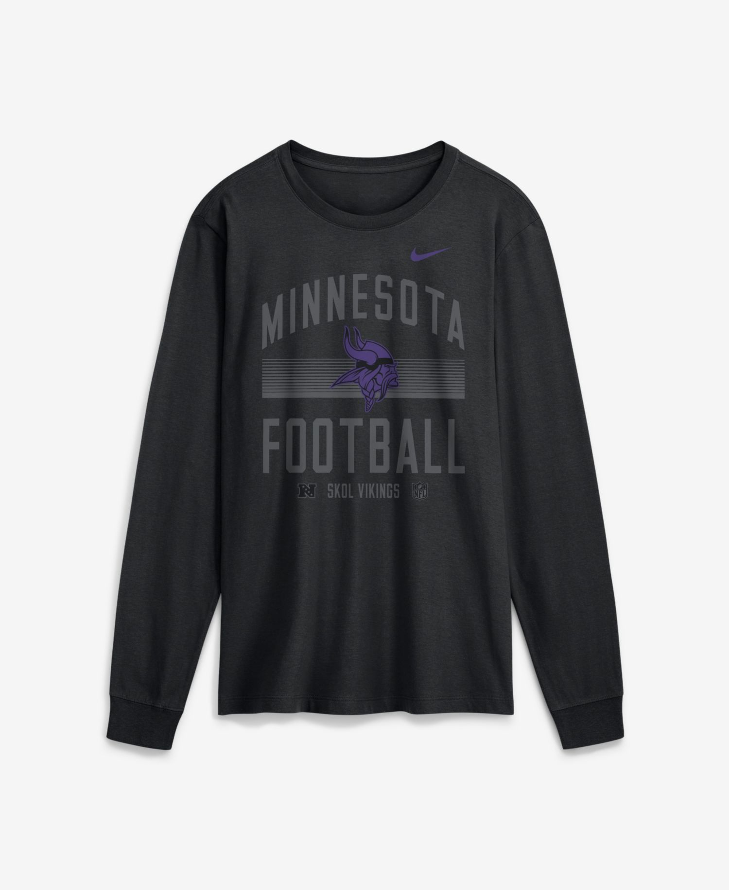 Men's Black Minnesota Vikings Always Prepared Essential Cotton Long Sleeve T-Shirt