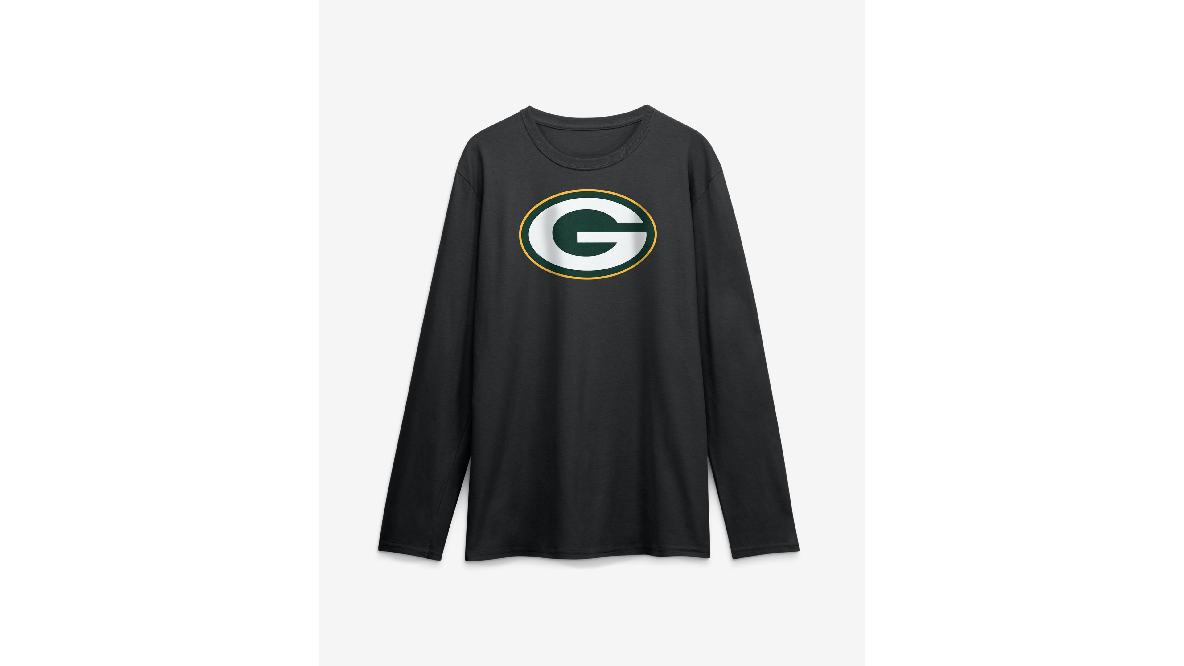Logo Athletic Men's Black Green Bay Packers Primary Long Sleeve T-Shirt
