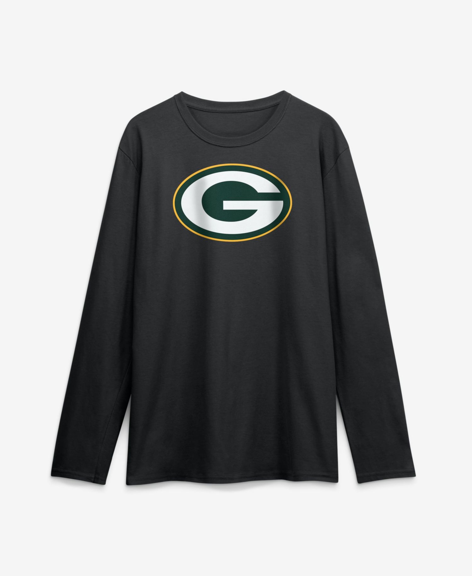 Men's Black Green Bay Packers Primary Logo Long Sleeve T-Shirt