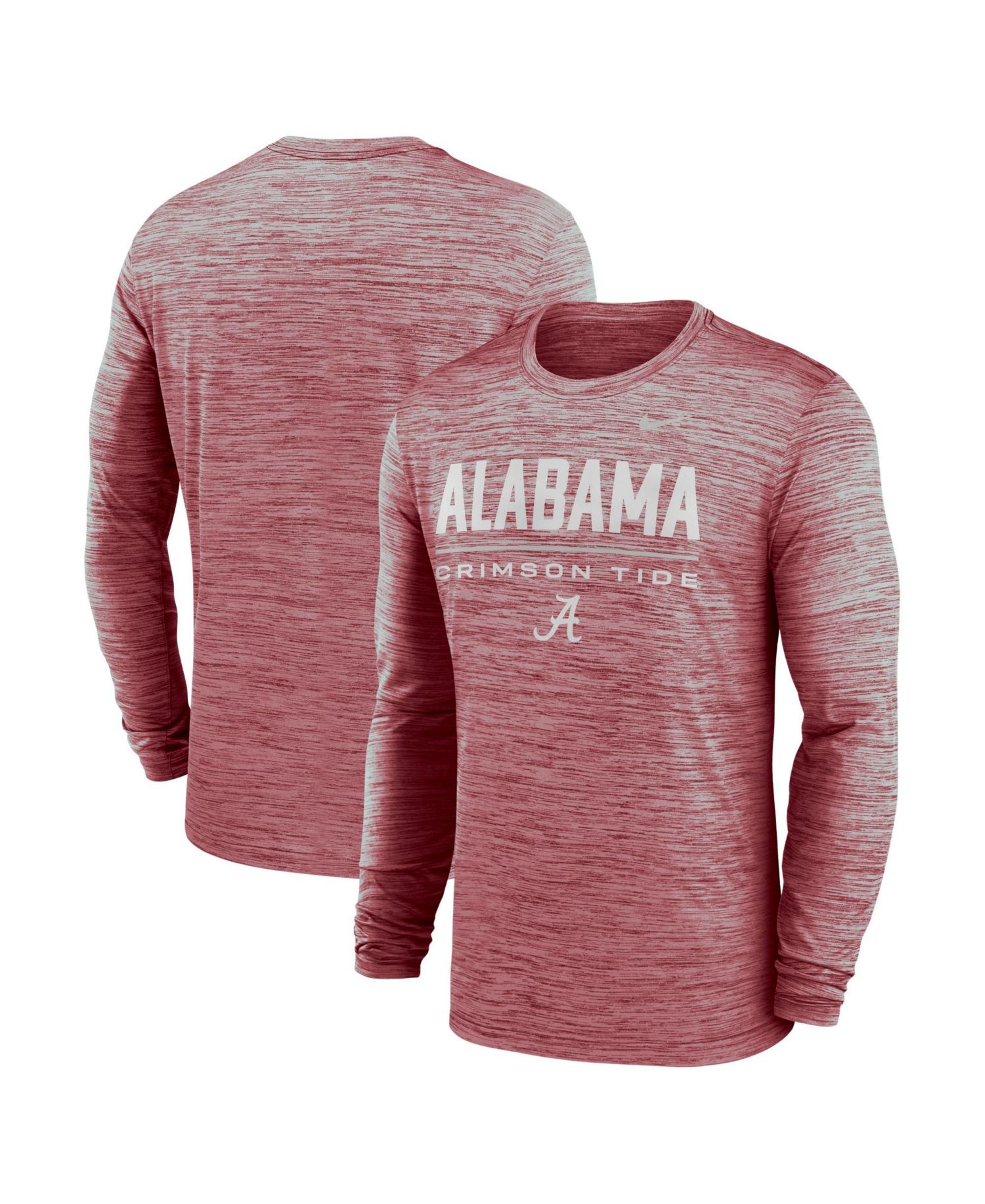 Men's Crimson Alabama Crimson Tide Sideline Velocity Dri-FIT Long Sleeve T-Shirt