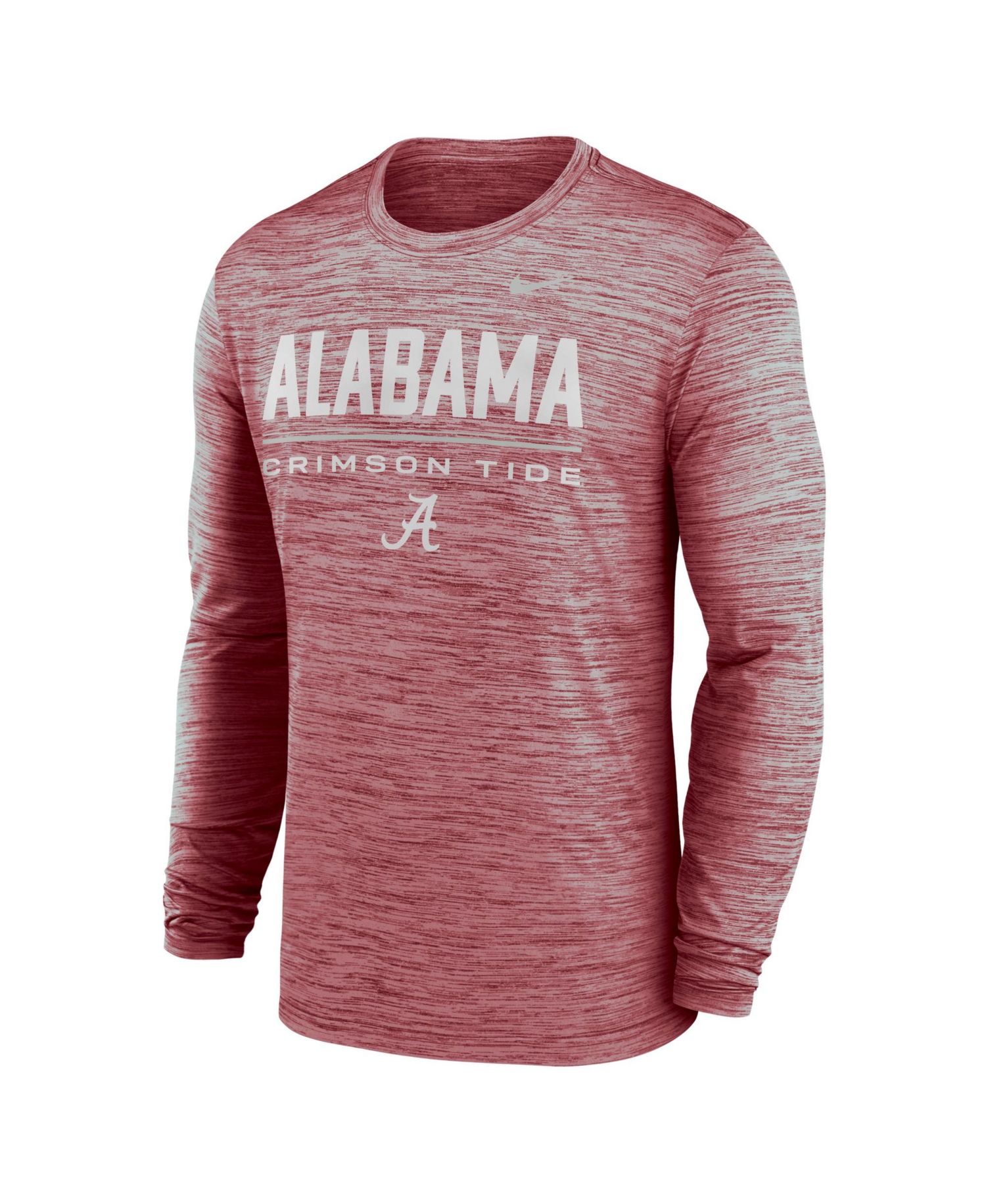 Men's Crimson Alabama Crimson Tide Sideline Velocity Dri-FIT Long Sleeve T-Shirt