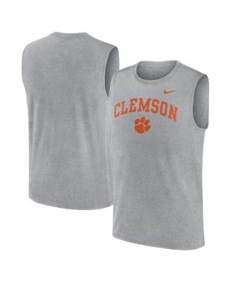 Men's Heather Gray Clemson Tigers Primetime Legend Arch Dri-FIT Muscle Tank Top