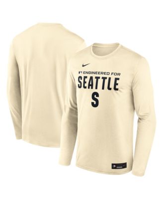 Men's Cream Seattle Mariners Authentic Collection Legend Dri-FIT Long Sleeve T-Shirt