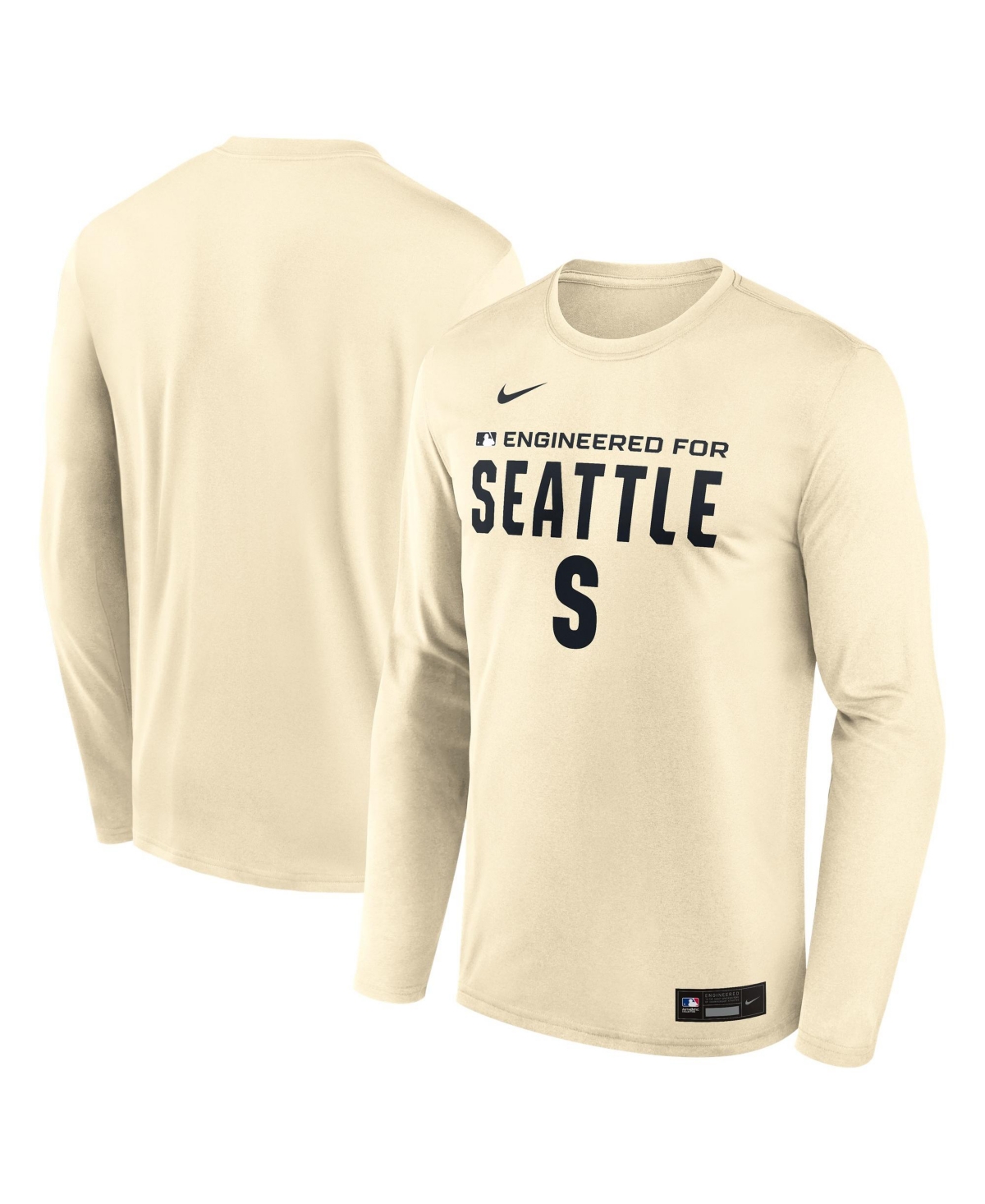 Nike Men's Cream Seattle Mariners Authentic Collection Legend Dri-fit Long Sleeve T-Shirt - Cream