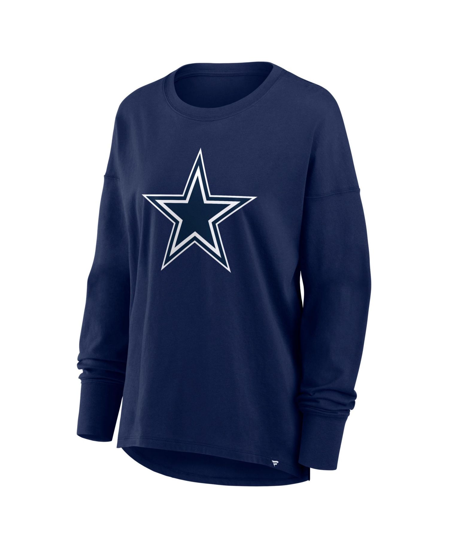 Women's Navy Dallas Cowboys Relaxed Hip Essential Long Sleeve T-Shirt