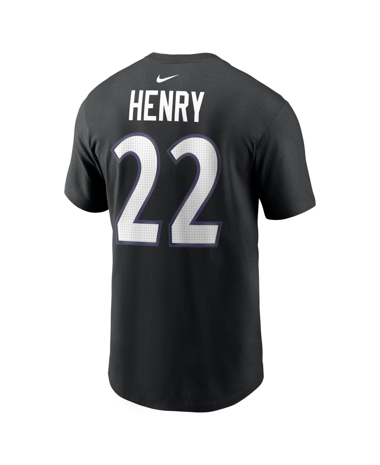Men's Derrick Henry Black Baltimore Ravens Name Number T-Shirt