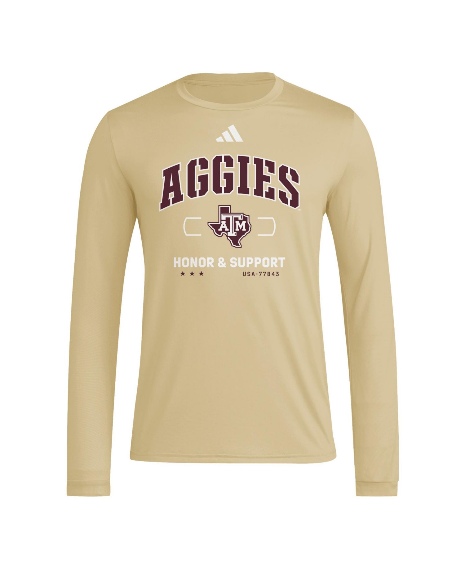 Men's Beige Texas A M Aggies Honor Support Pregame Long Sleeve T-Shirt