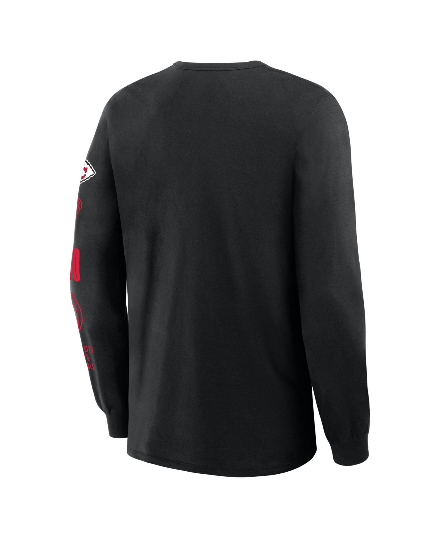 Men's Black Kansas City Chiefs Checkdown Pass Long Sleeve T-Shirt