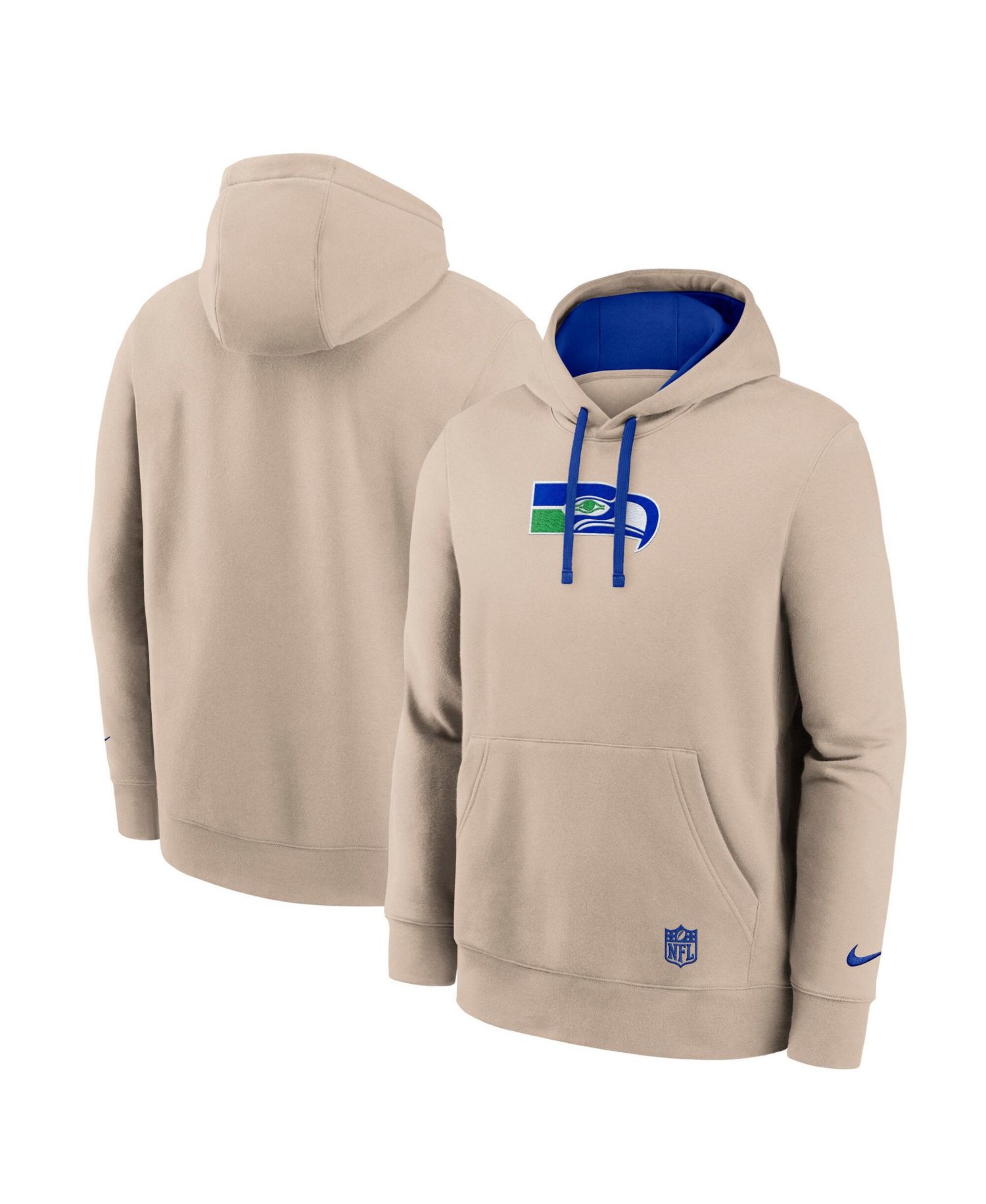 Men's Sand Seattle Seahawks Rewind Club Hoodie