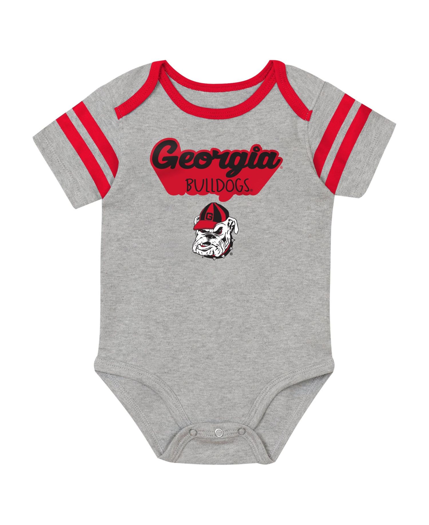 Baby Boys and Girls Red Georgia Bulldogs Star Player Three-Piece Bodysuit Set