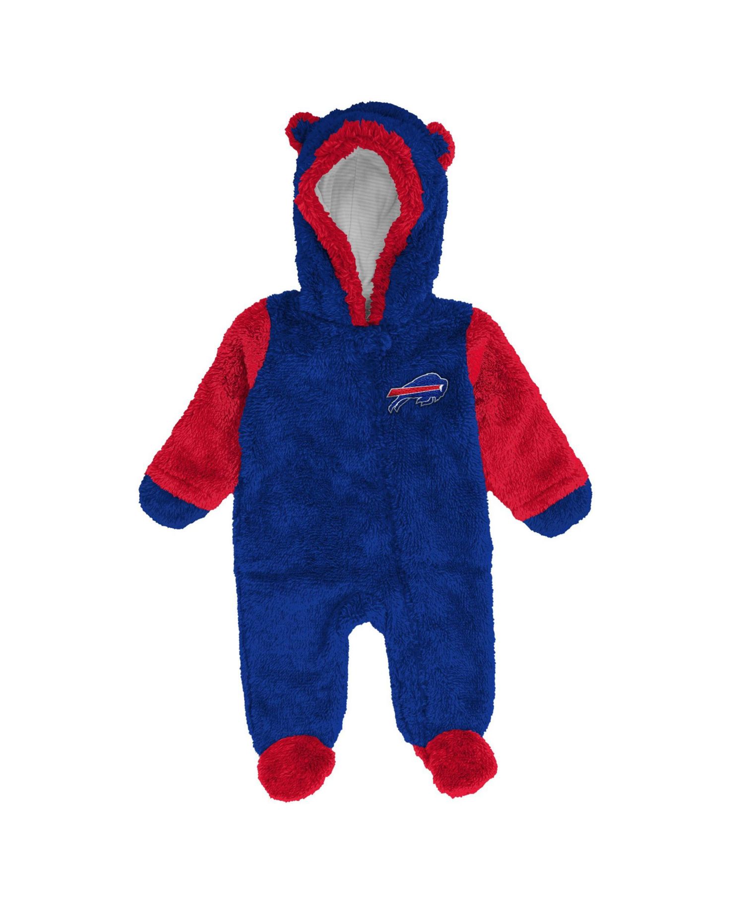 Baby Boys and Girls Royal Buffalo Bills Teddy Fleece Bunting Full-Zip Sleeper
