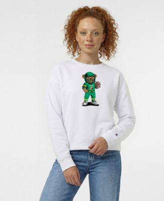 Women's White Oregon Ducks Teddy Bear Sweatshirt