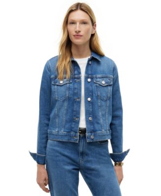 Women's Slim-Fit Collared Denim Jacket