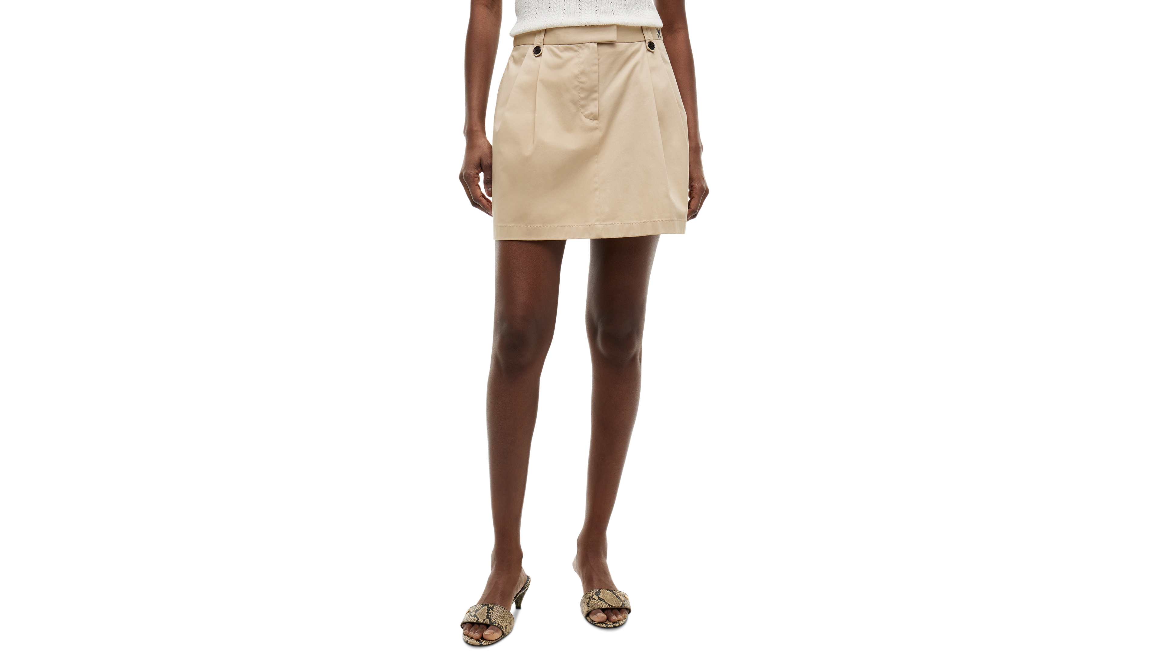 Tommy Hilfiger Women's Cotton Chino Pleated Mini Skirt