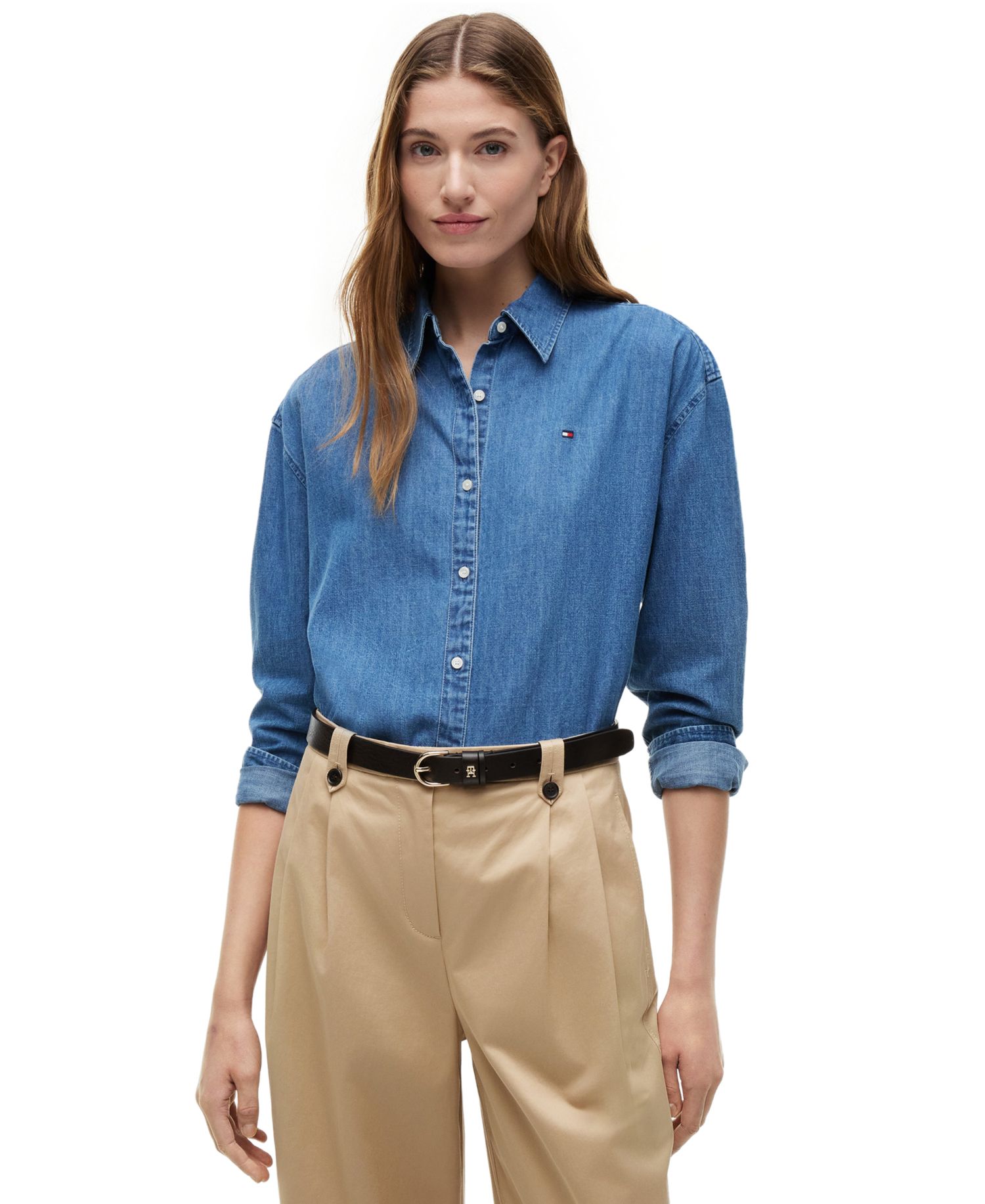 Women's Boxy-Fit Denim Shirt