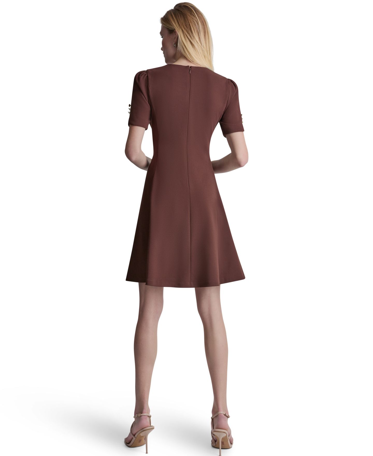 Женское платье DKNY с круглым вырезом и коротким рукавом, цвет: Java — фото 2