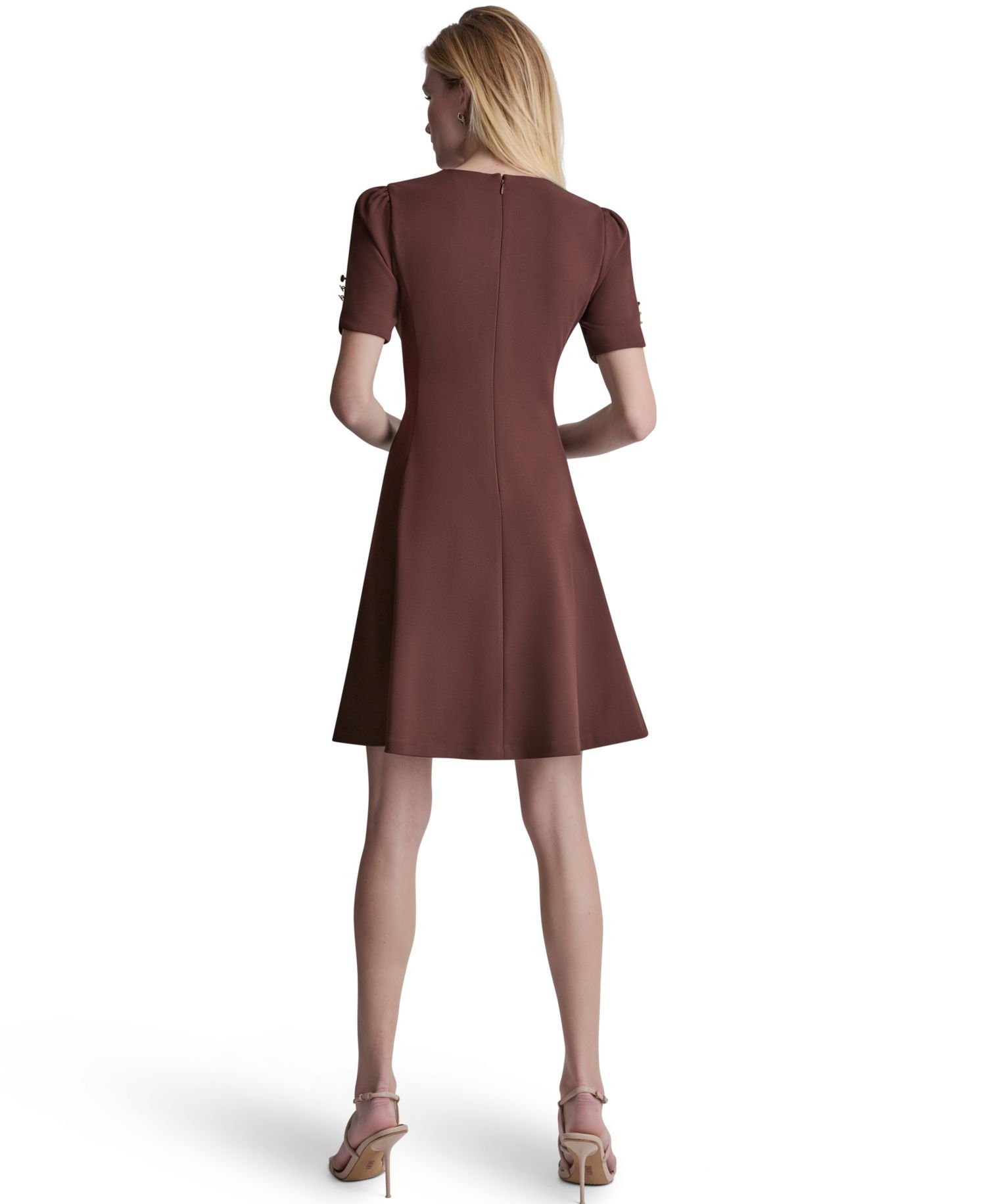 Women's Short-Sleeve Jewel Neck Dress