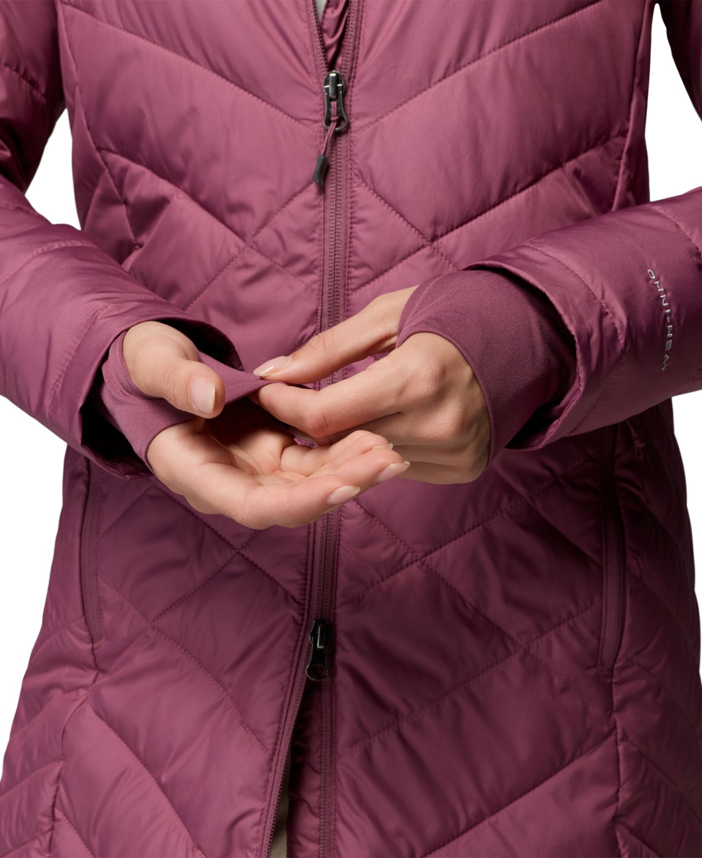 Женская куртка Columbia Heavenly Long Hooded Insulated Water-Resistant, цвет: Состаренный розовато-лиловый — фото 6