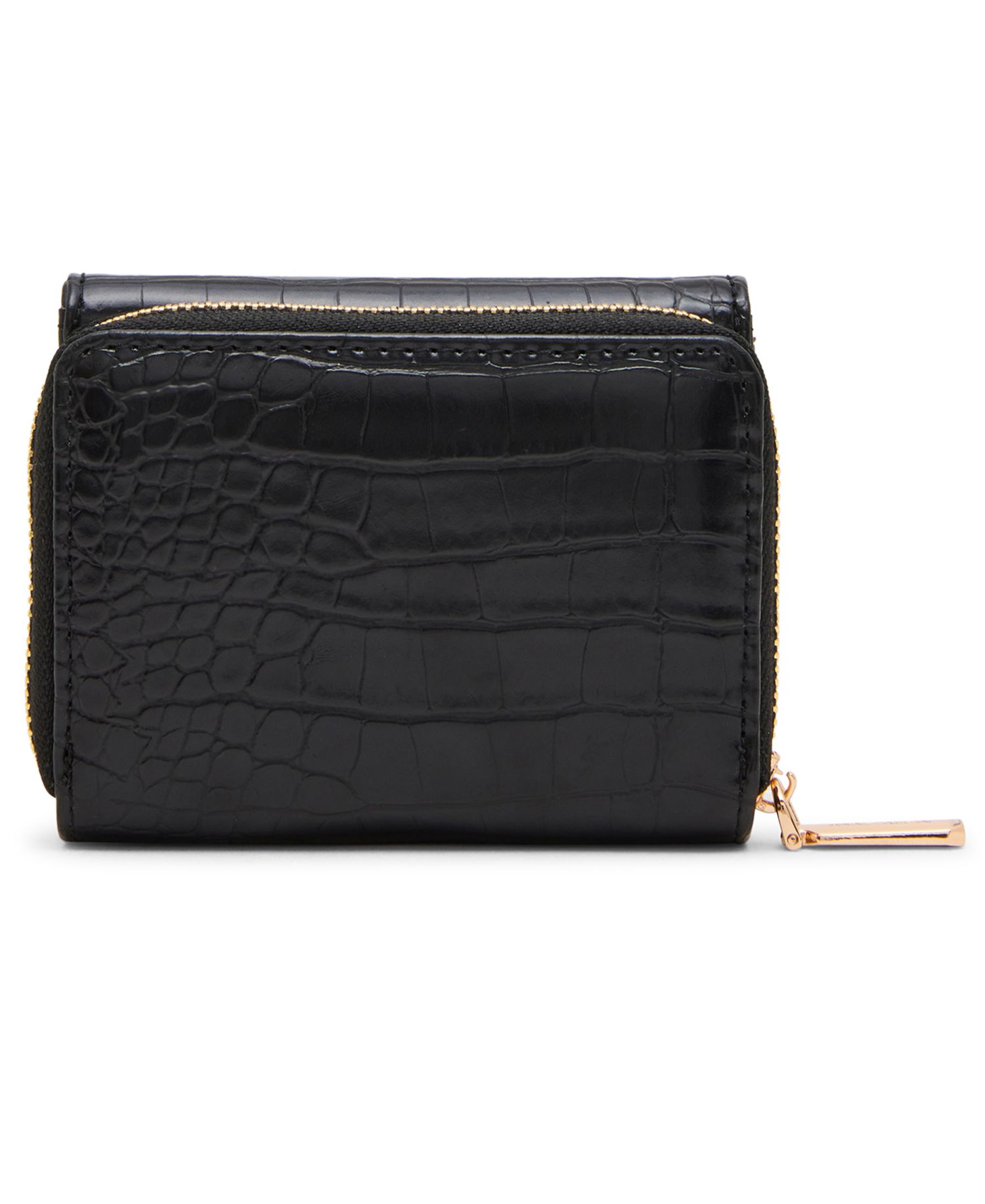 Women's Faux-Croc Trifold Turn-Lock Wallet