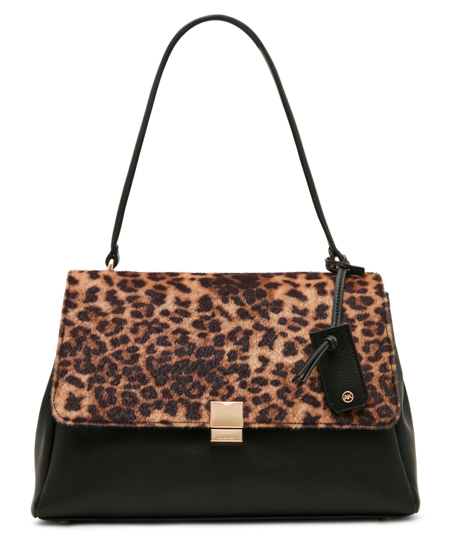 Faux Cheetah Medium Flap Shoulder Handbag