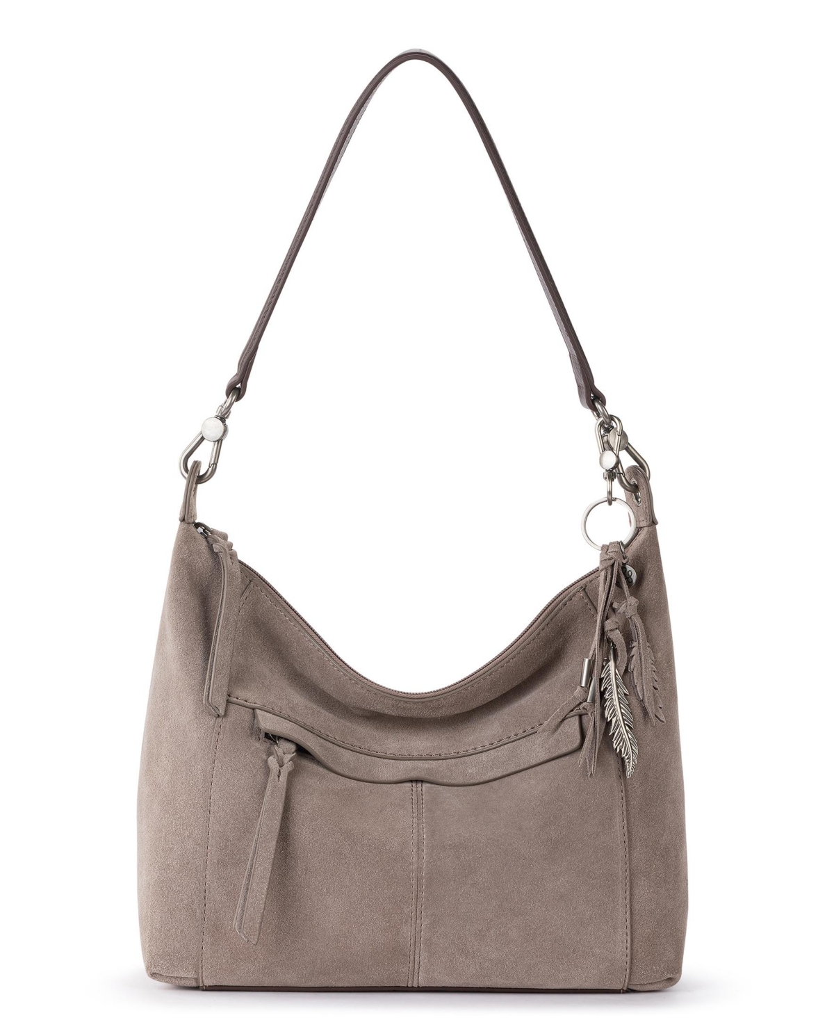 The Sak Alameda Leather Medium Hobo Handbag - Mushroom Suede Block