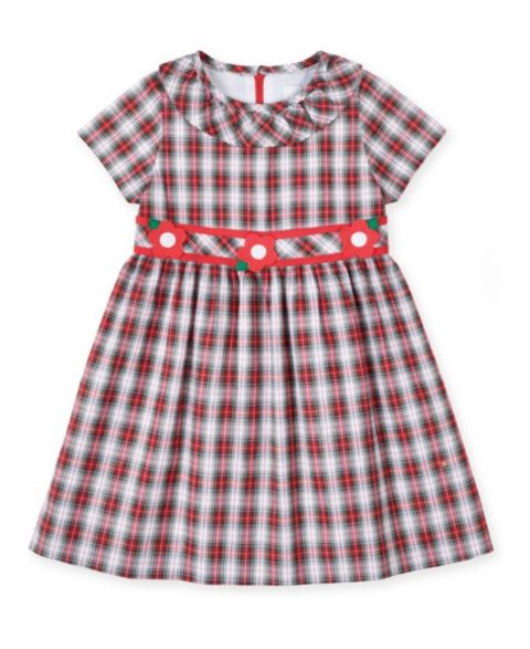 Платье А-силуэта для девочек Florence Eiseman в клетку с воротником с рюшами, 2T-5T, цвет: Белый разноцветный клетчатый