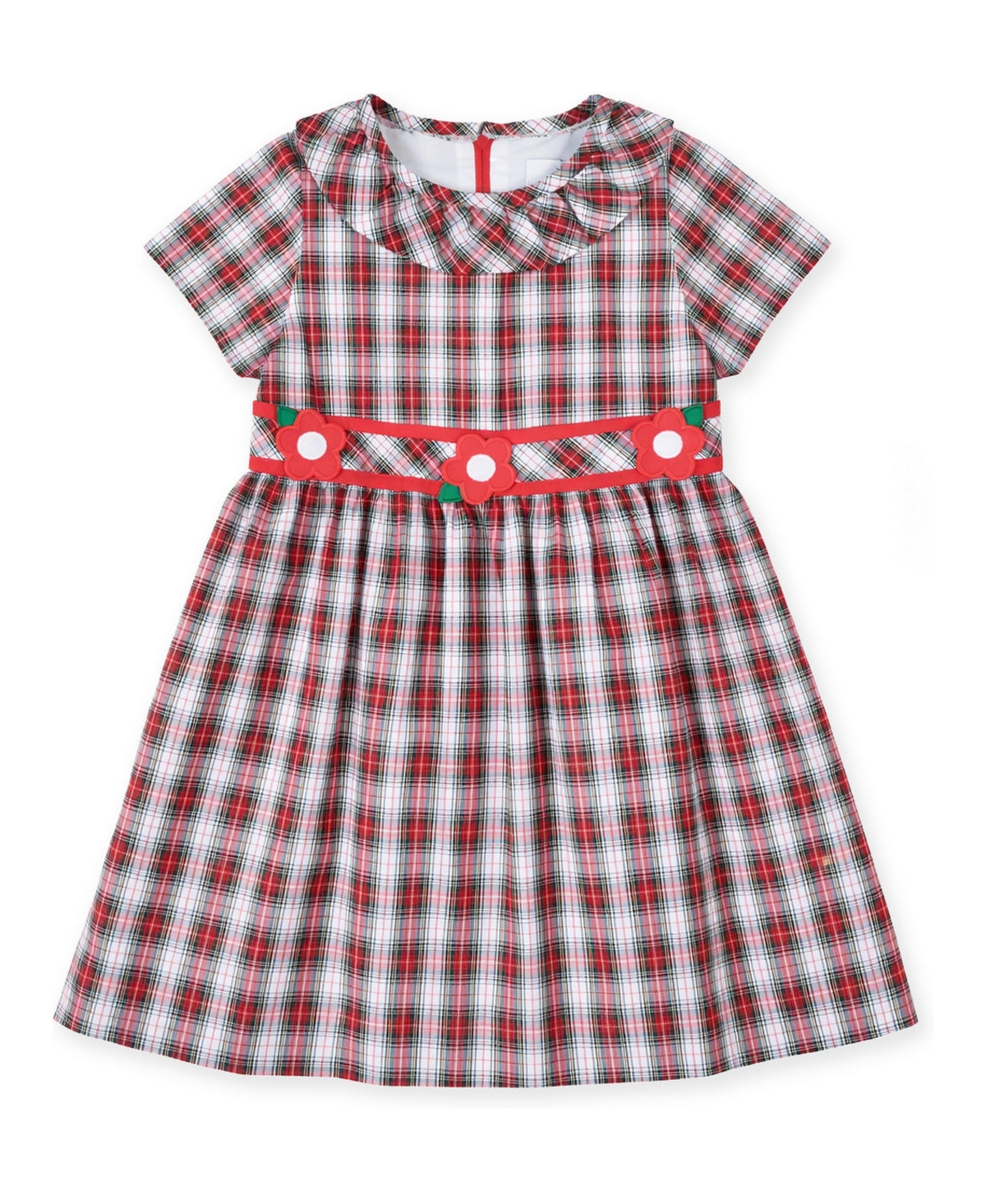 Florence Eiseman Toddler Girls' 2T-5T Plaid A-Line Ruffle Neck Dress
