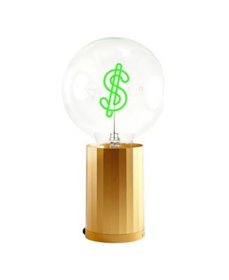 Bulb DOLLAR Green with Base Table Lamp PORTABLE 